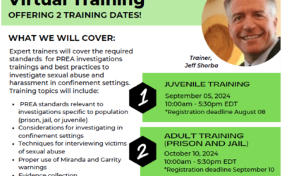 Don’t Miss TMG’s Upcoming PREA Specialized Trainings! Additional Offering!